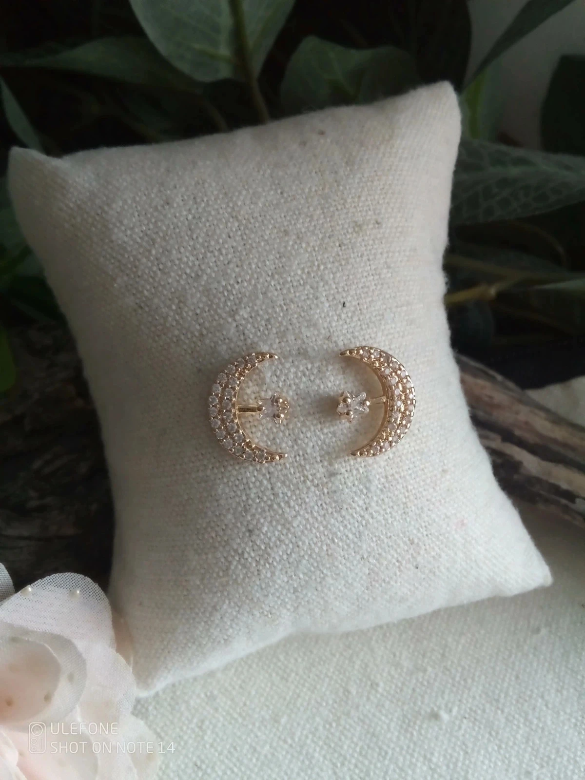 Boucles d'oreilles lunes étoilées en acier inoxydable – photo 2